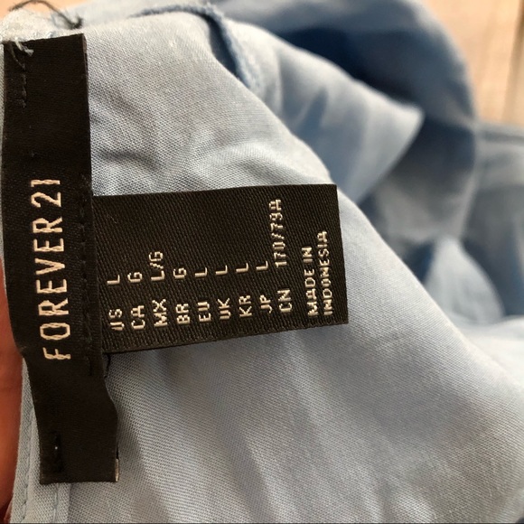 F21 light blue cap sleeve romper, large - Picture 5 of 6